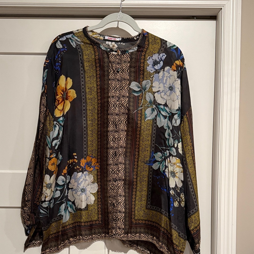Johnny Was Multicolor Floral Blouse